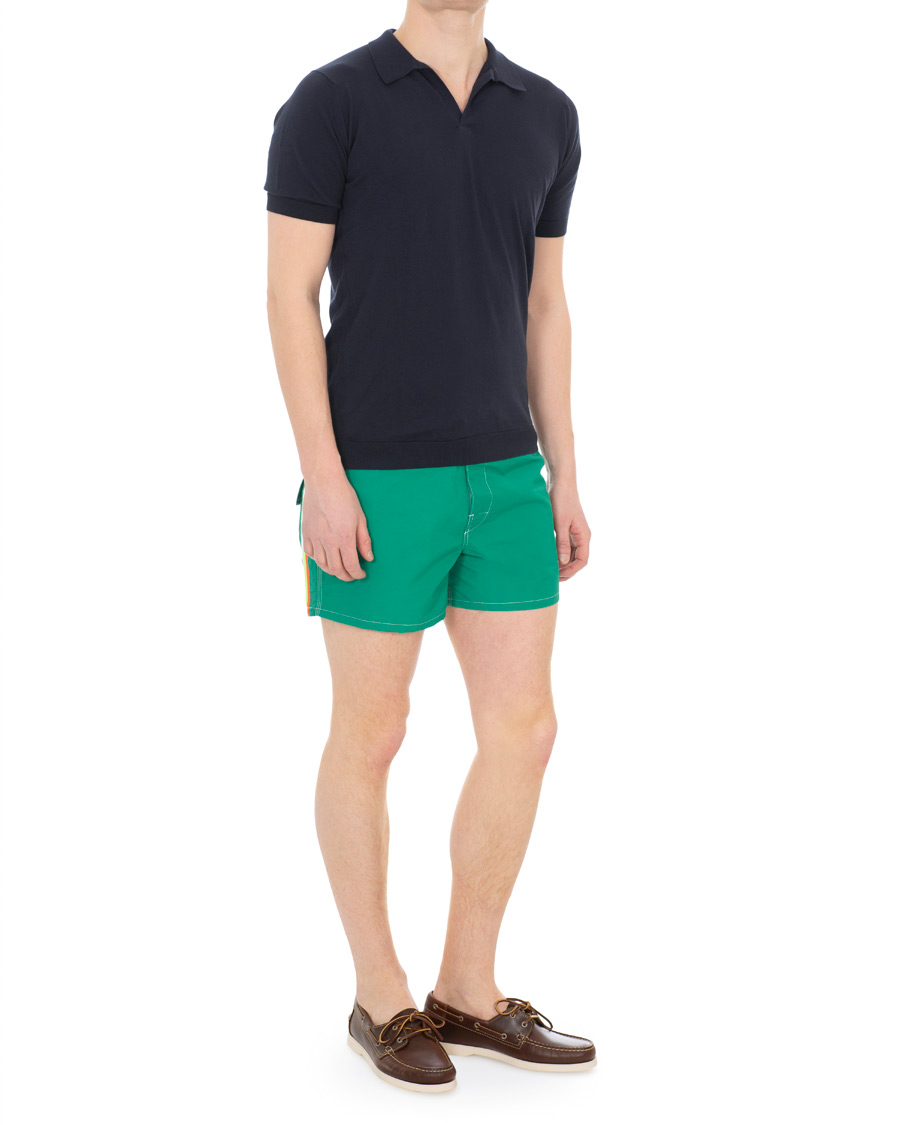 Hombres | Bañadores | Sundek | Rainbow Mid Length Swim Shorts  Emerald Green