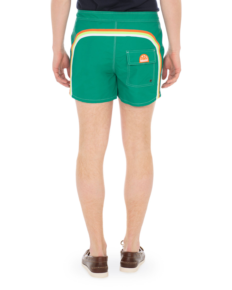 Hombres | Bañadores | Sundek | Rainbow Mid Length Swim Shorts  Emerald Green