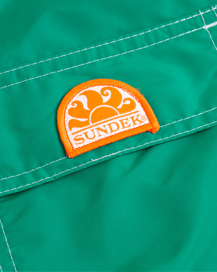Hombres | Bañadores | Sundek | Rainbow Mid Length Swim Shorts  Emerald Green