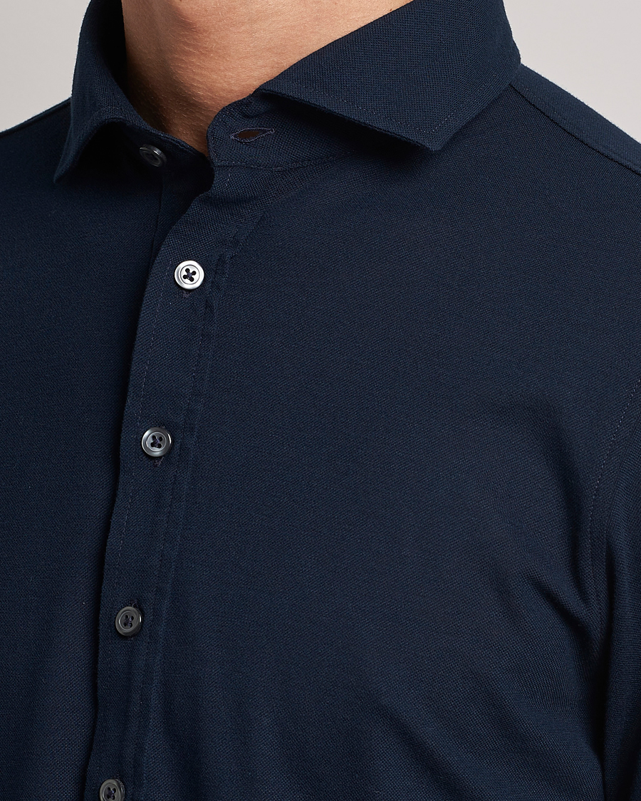 Hombres | Camisas | Gran Sasso | Popover Shirt Navy
