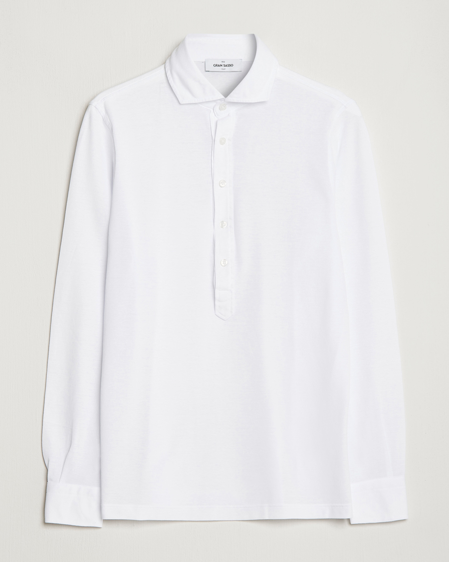 Hombres | Camisas | Gran Sasso | Popover Shirt White