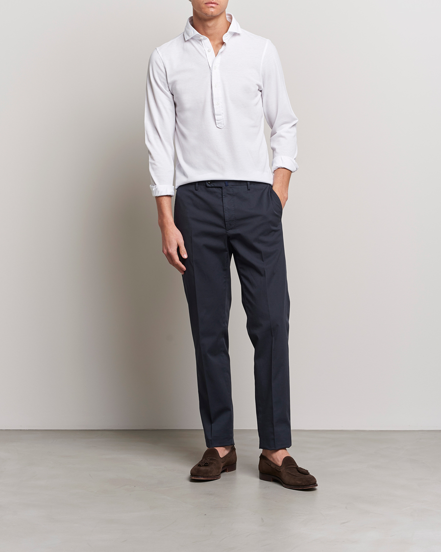 Hombres | Camisas | Gran Sasso | Popover Shirt White