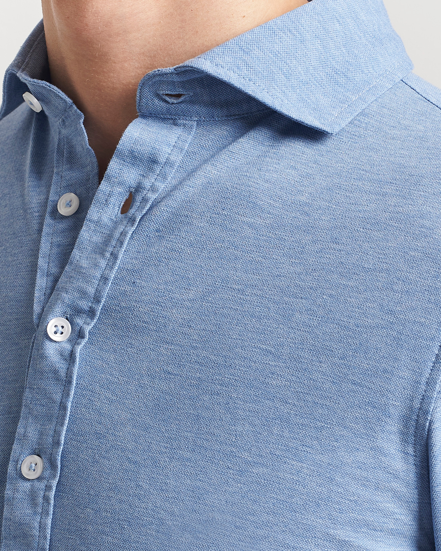 Hombres | Camisas | Gran Sasso | Popover Shirt Light Blue