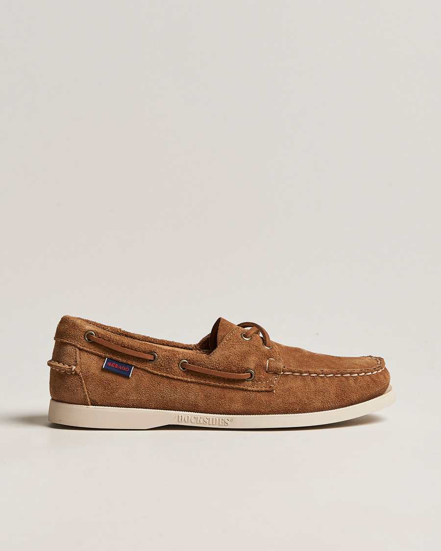 Hombres | Zapatos náuticos | Sebago | Docksides Suede Boat Shoe Brown Cognac