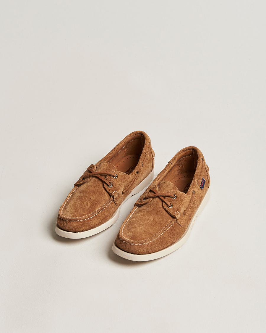 Hombres | Zapatos náuticos | Sebago | Docksides Suede Boat Shoe Brown Cognac
