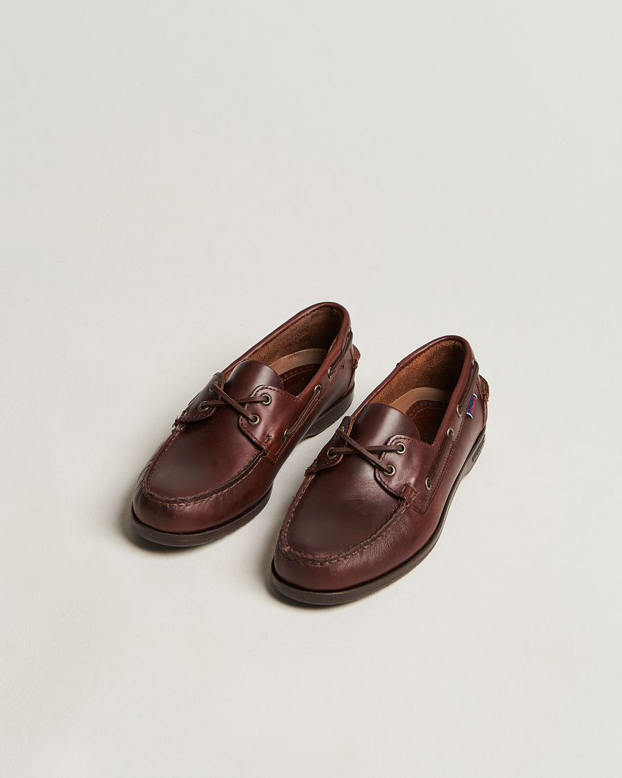 Hombres |  | Sebago | Endeavor Oiled Leather Boat Shoe Brown