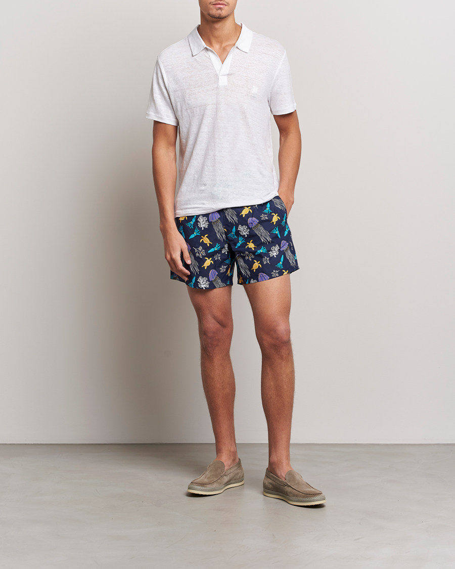 Hombres | Polos | Vilebrequin | Jersey Linen Polo Blanco