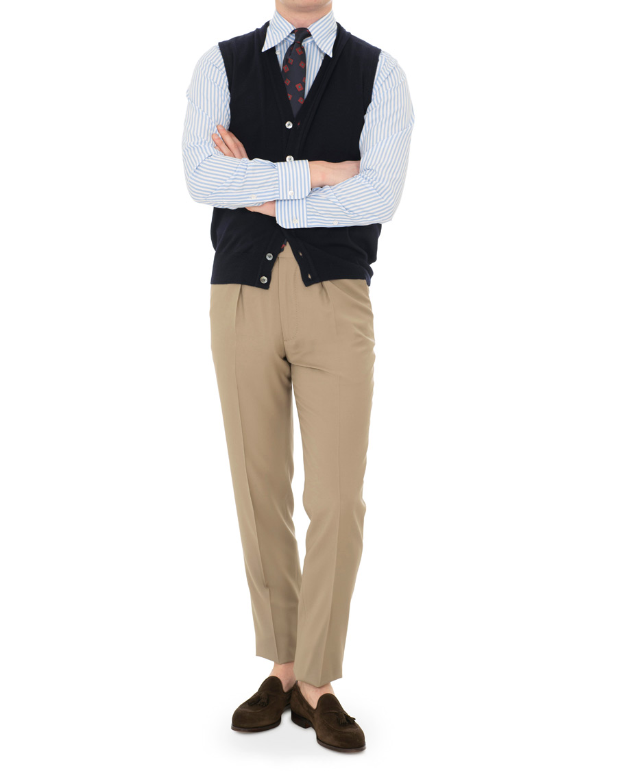 Hombres | Jerséis y prendas de punto | Berg&Berg | Börje Sleeveless Cardigan Navy