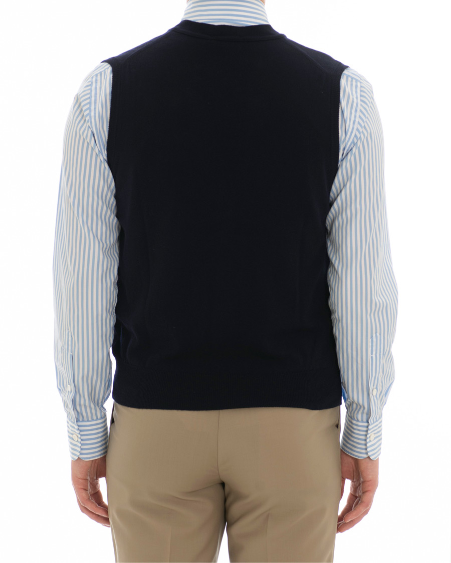 Hombres | Jerséis y prendas de punto | Berg&Berg | Börje Sleeveless Cardigan Navy