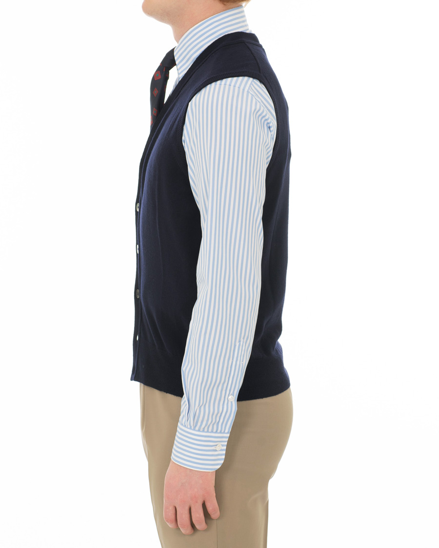 Hombres | Jerséis y prendas de punto | Berg&Berg | Börje Sleeveless Cardigan Navy