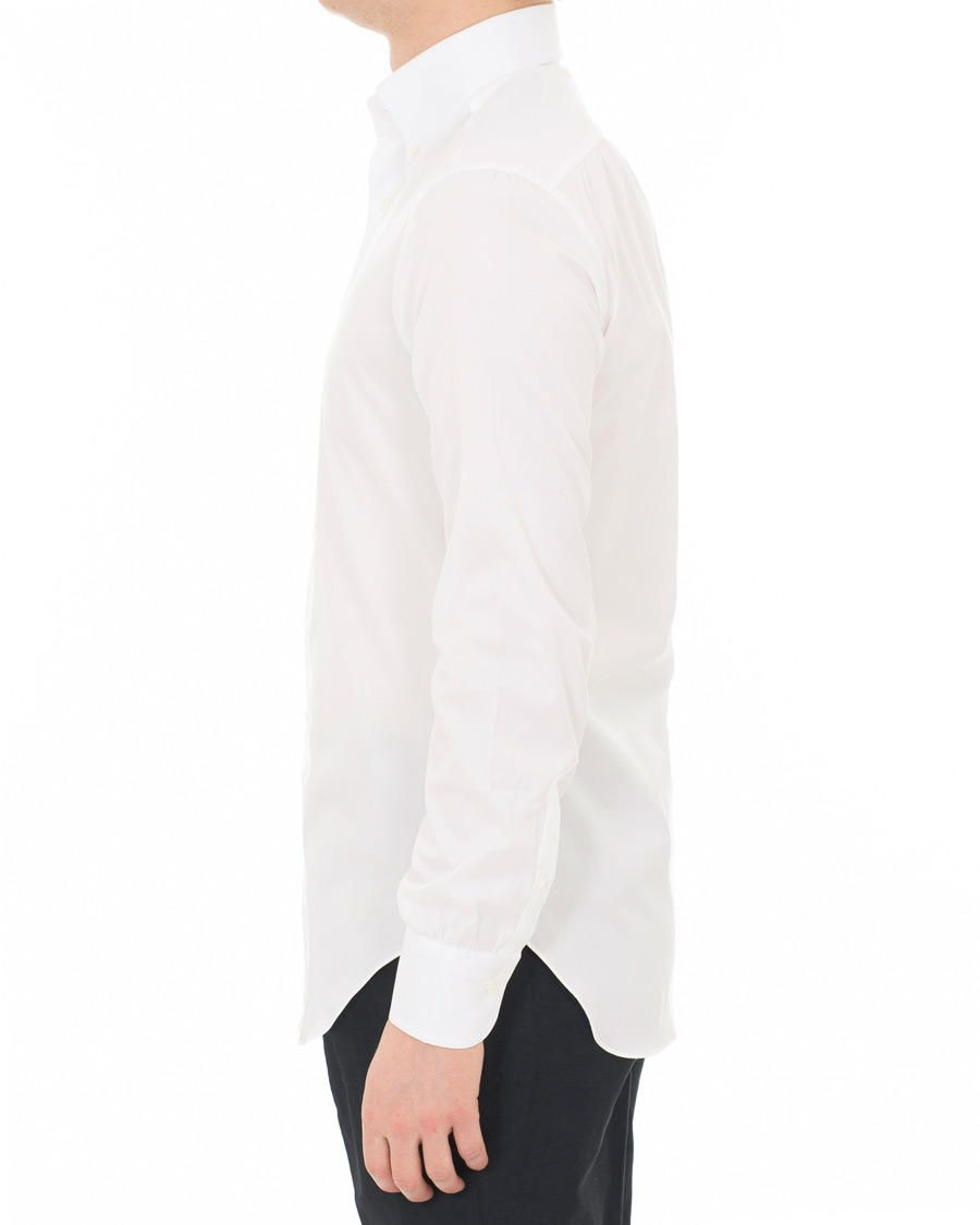 Hombres | Camisas | Berg&Berg | Frithof Handmade Button Down Cotton Shirt White
