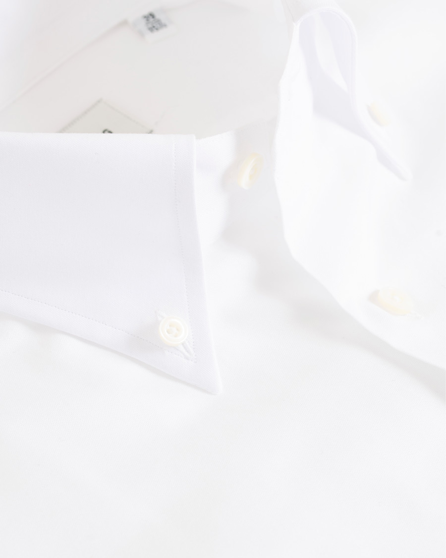 Hombres | Camisas | Berg&Berg | Frithof Handmade Button Down Cotton Shirt White