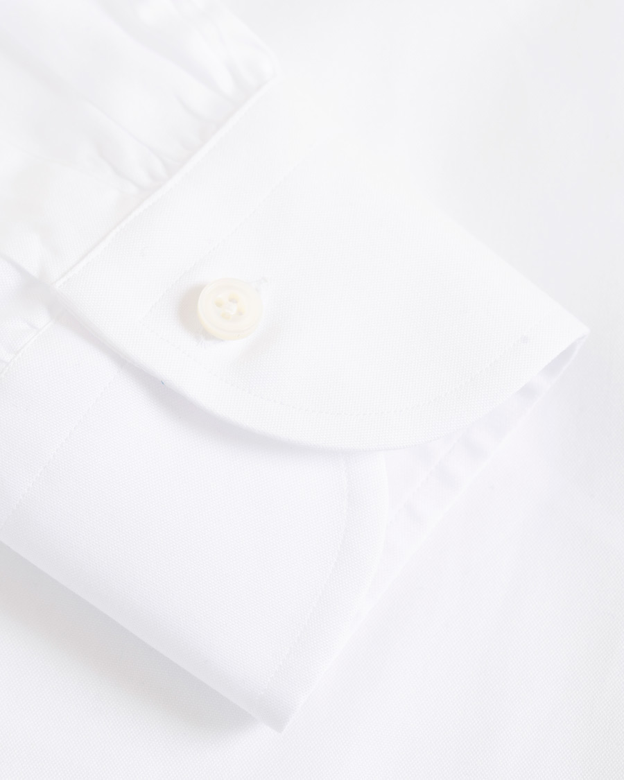Hombres | Camisas | Berg&Berg | Frithof Handmade Button Down Cotton Shirt White
