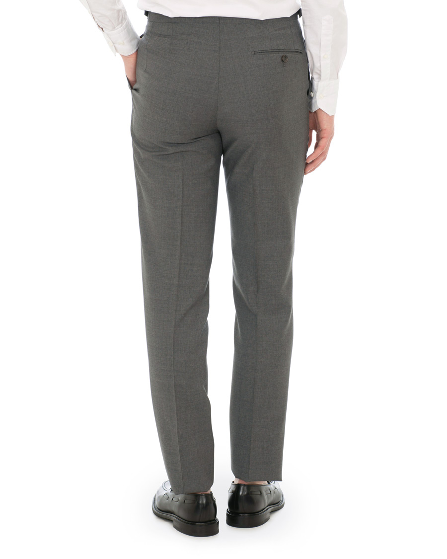 Hombres | Pantalones | Berg&Berg | Arnold Pleated Side Adjuster Wool Trousers Grey