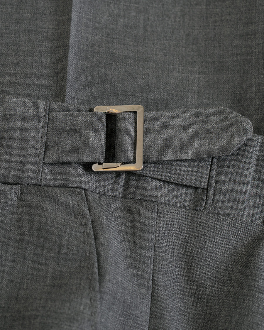 Hombres | Pantalones | Berg&Berg | Arnold Pleated Side Adjuster Wool Trousers Grey
