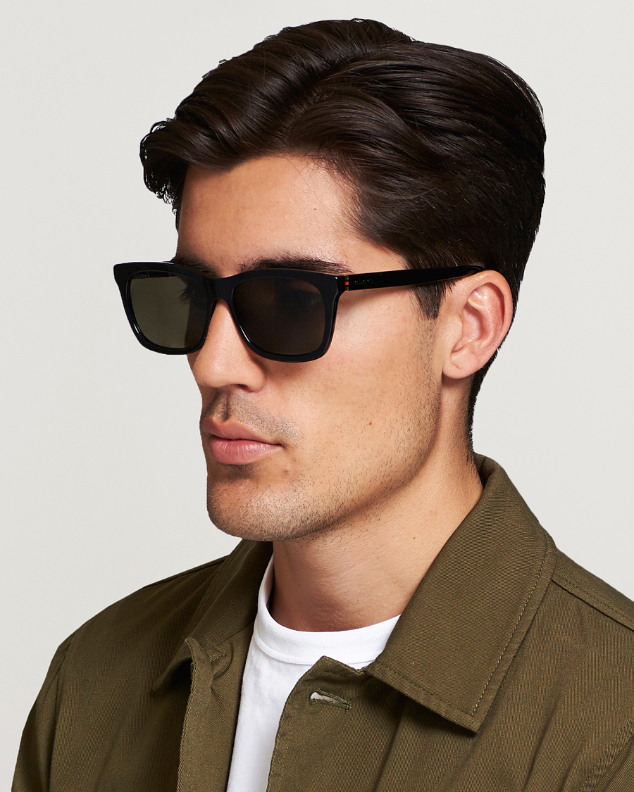 Hombres | Gucci GG0449S Sunglasses Black/Gold/Brown | Gucci | GG0449S Sunglasses Black/Gold/Brown