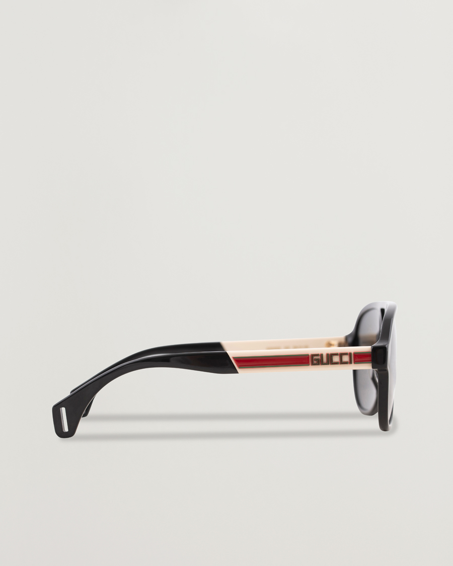 Hombres | Gucci GG0463S Sunglasses Black/White/Grey | Gucci | GG0463S Sunglasses Black/White/Grey