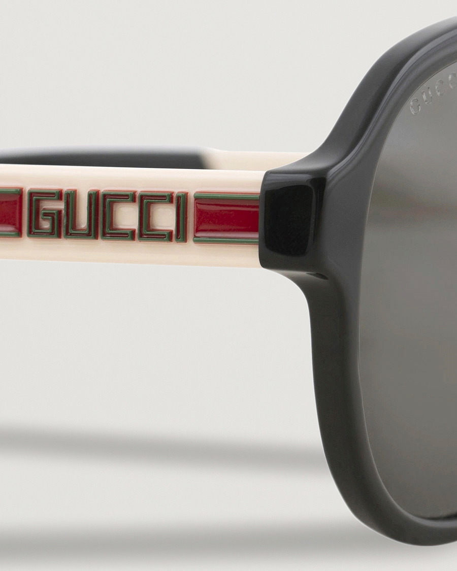 Hombres | Gucci GG0463S Sunglasses Black/White/Grey | Gucci | GG0463S Sunglasses Black/White/Grey