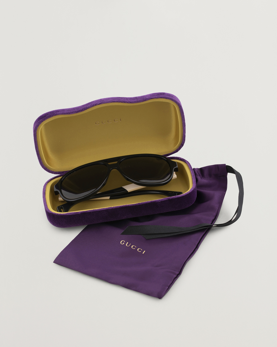 Hombres | Gucci GG0463S Sunglasses Black/White/Grey | Gucci | GG0463S Sunglasses Black/White/Grey