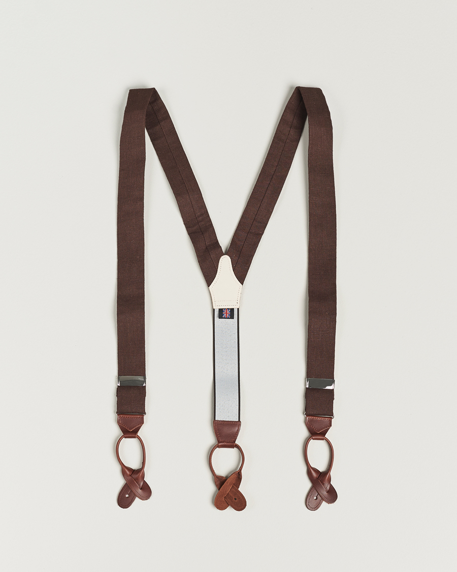 Hombres | Tirantes | Albert Thurston | Linen Braces 38mm Brown