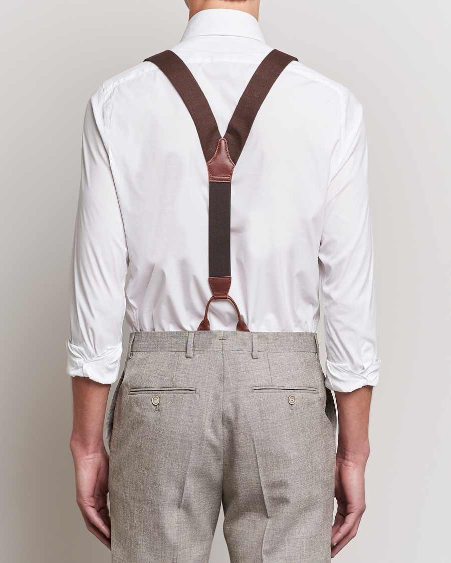 Hombres | Tirantes | Albert Thurston | Linen Braces 38mm Brown