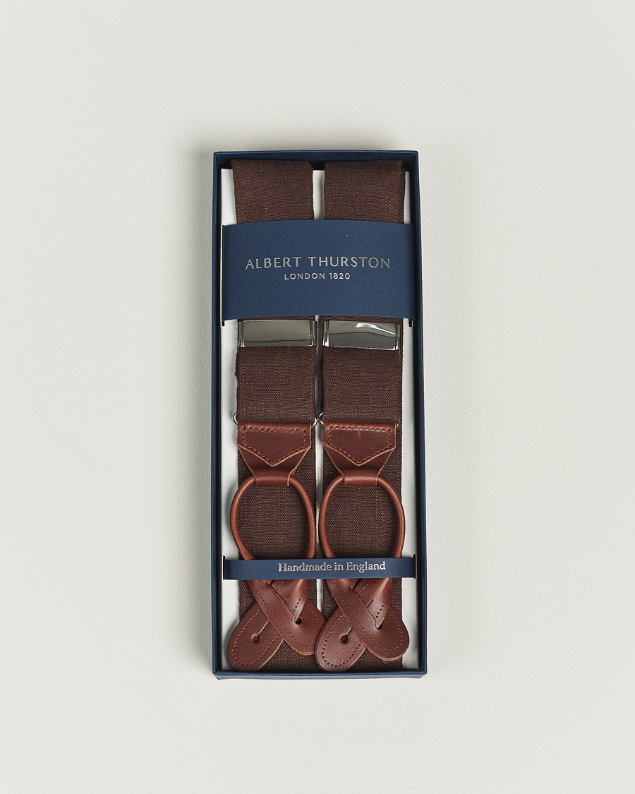 Hombres | Tirantes | Albert Thurston | Linen Braces 38mm Brown