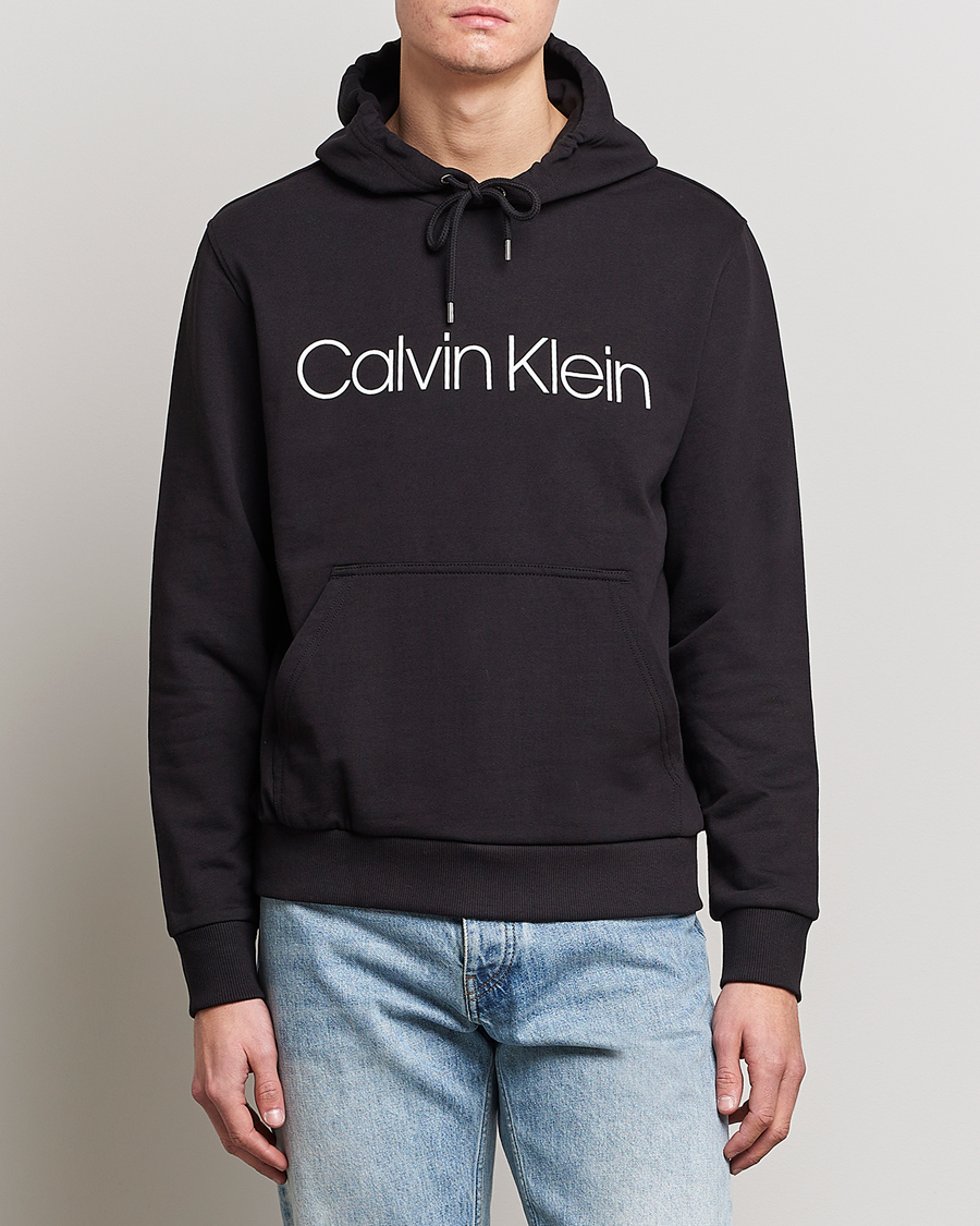 Hombres |  | Calvin Klein | Front Logo Hoodie Black