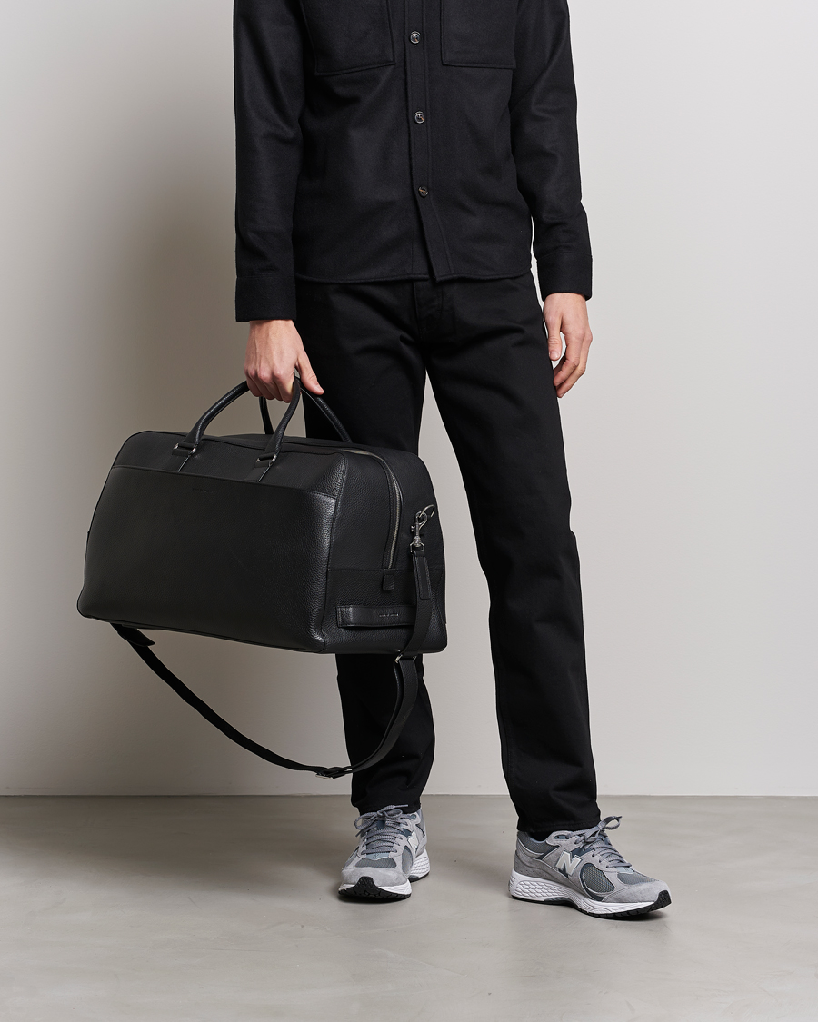 Hombres | Bolsos | Tiger of Sweden | Brome Grained Leather Weekendbag Black