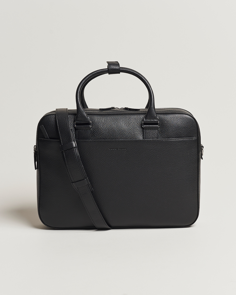 Hombres | Bolsos | Tiger of Sweden | Burin Grained Leather Breifcase Black