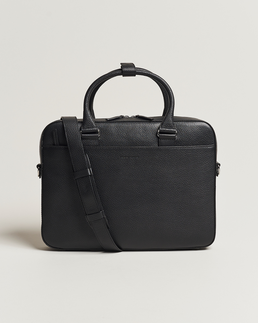 Hombres | Bolsos | Tiger of Sweden | Bosun Grained Leather Briefcase Black