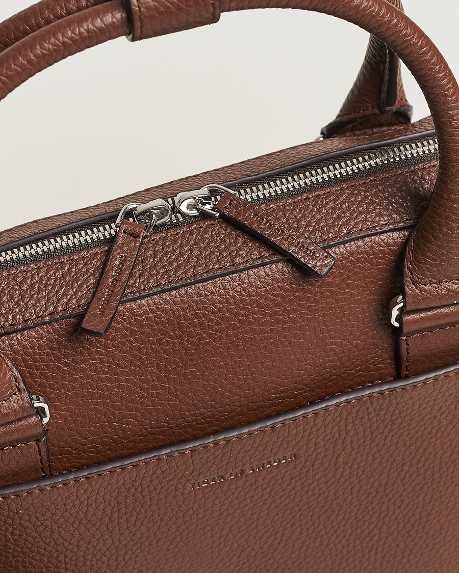 Hombres | Bolsos | Tiger of Sweden | Bosun Grained Leather Briefcase Brown
