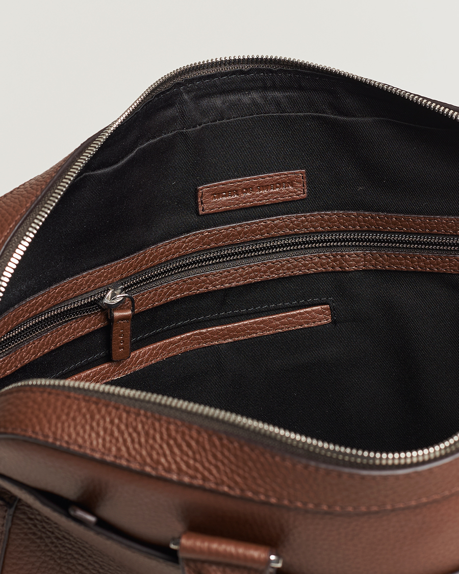 Hombres | Bolsos | Tiger of Sweden | Bosun Grained Leather Briefcase Brown
