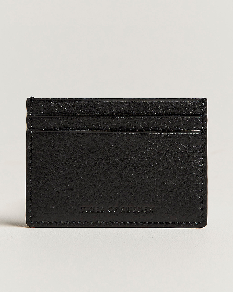 Hombres | Billeteras | Tiger of Sweden | Wake Grained Leather Cardholder Black