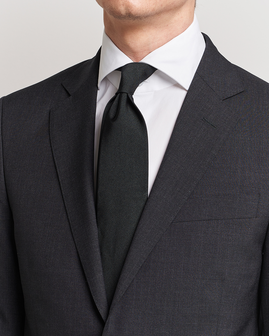 Hombres | Corbatas | Amanda Christensen | Plain Classic Tie 8 cm Black