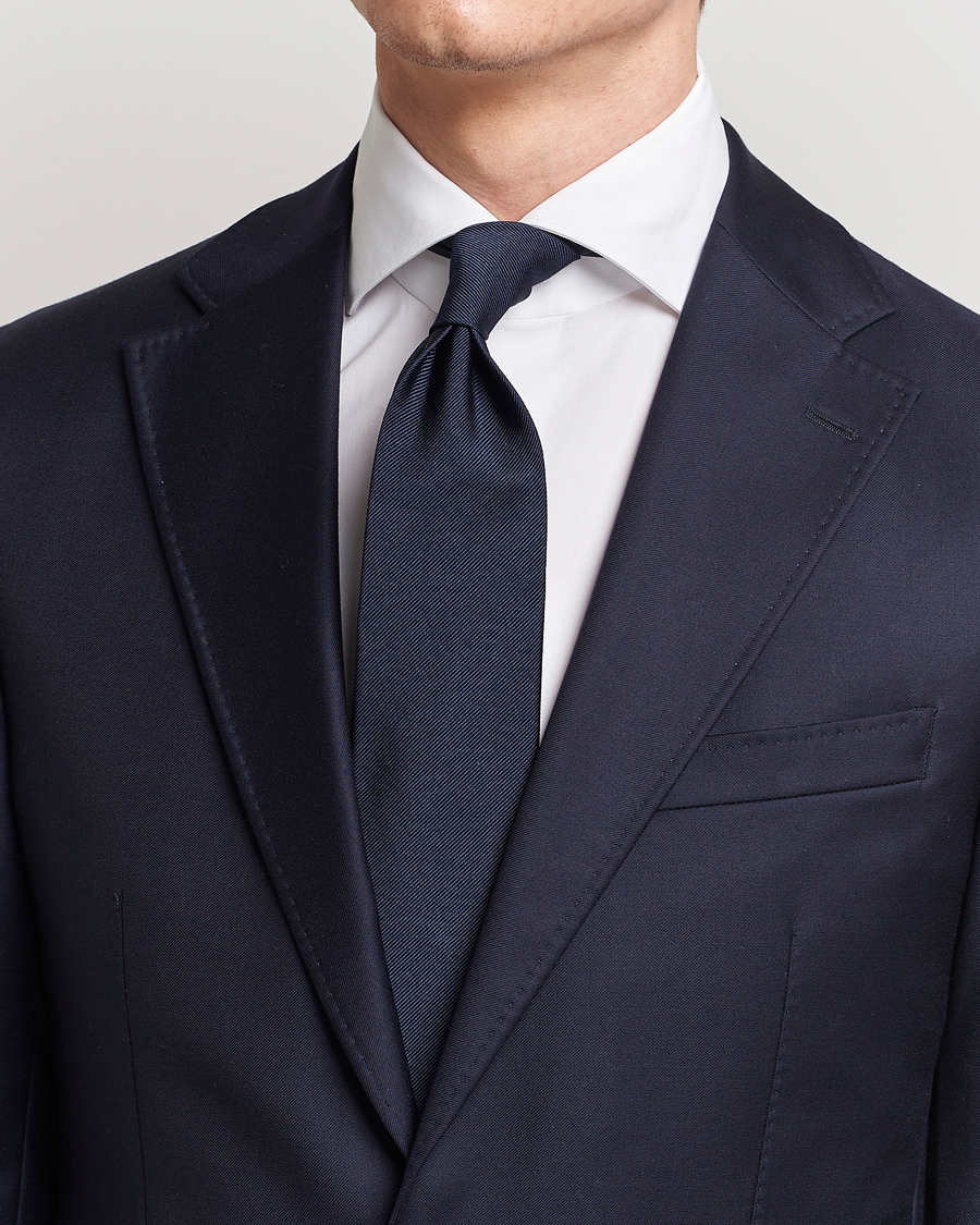 Hombres | Corbatas | Amanda Christensen | Plain Classic Tie 8 cm Navy