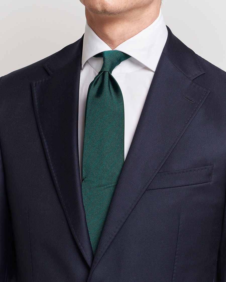 Hombres | Corbatas | Amanda Christensen | Plain Classic Tie 8 cm Dark Green