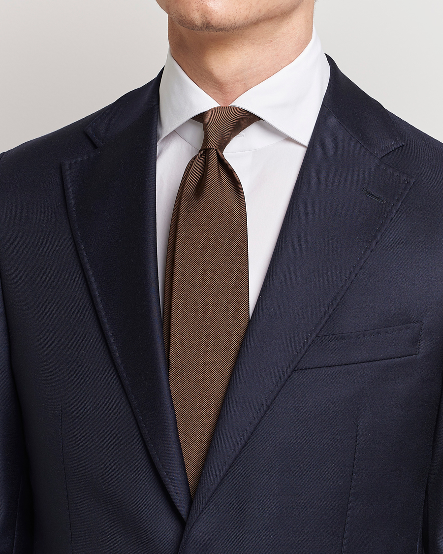Hombres | Corbatas | Amanda Christensen | Plain Classic Tie 8 cm Brown