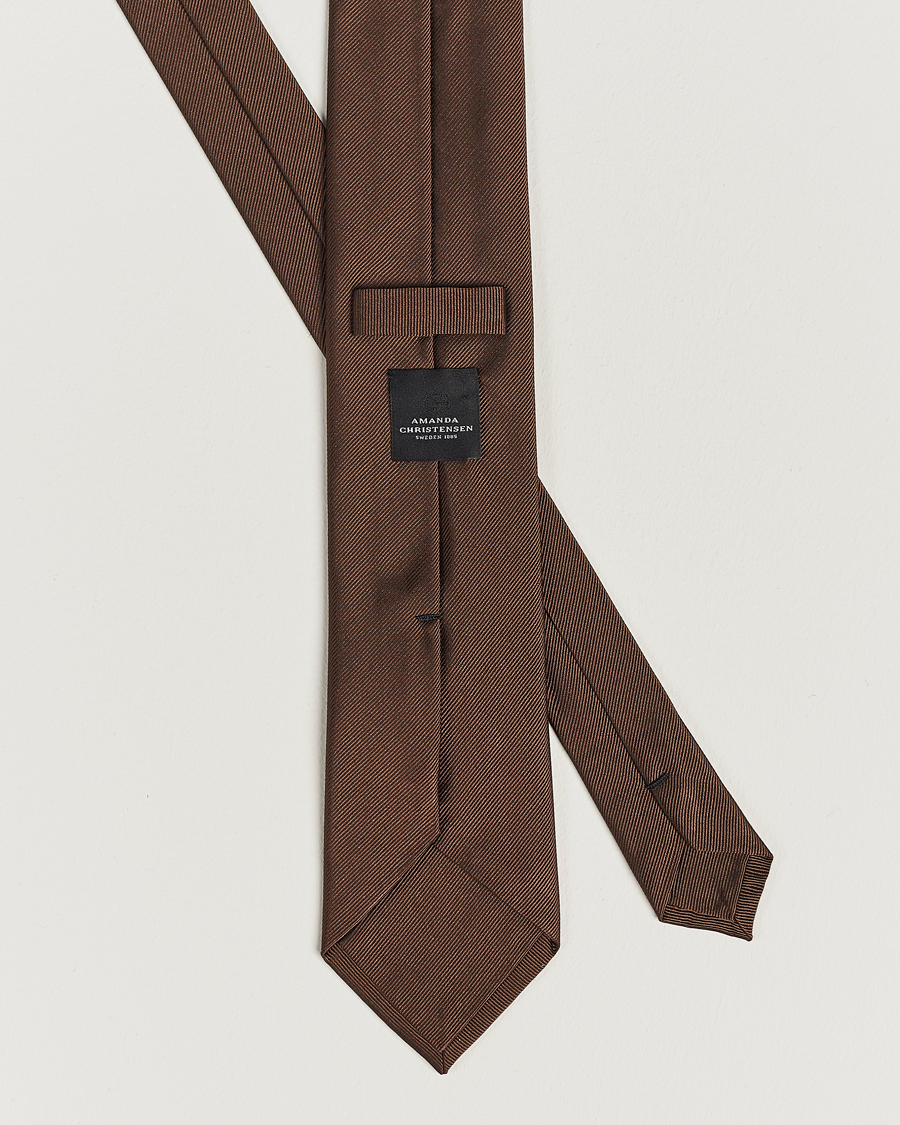 Hombres | Amanda Christensen Plain Classic Tie 8 cm Brown | Amanda Christensen | Plain Classic Tie 8 cm Brown