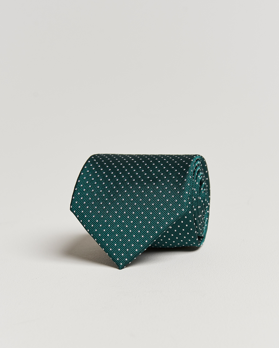 Hombres | Corbatas | Amanda Christensen | Micro Dot Classic Tie 8 cm Green/White
