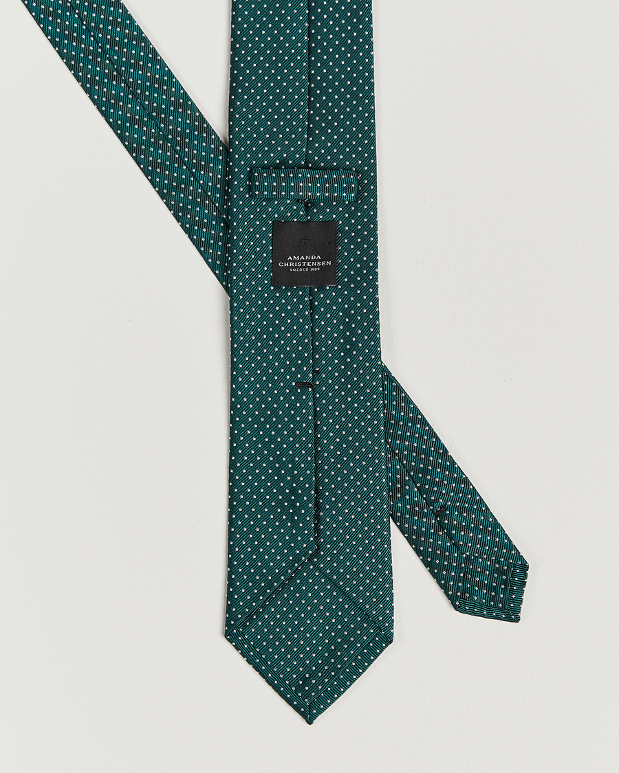 Hombres | Corbatas | Amanda Christensen | Micro Dot Classic Tie 8 cm Green/White