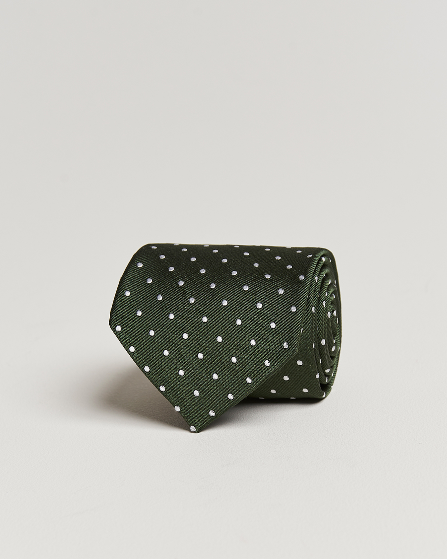 Hombres | Corbatas | Amanda Christensen | Dot Classic Tie 8 cm Green/White