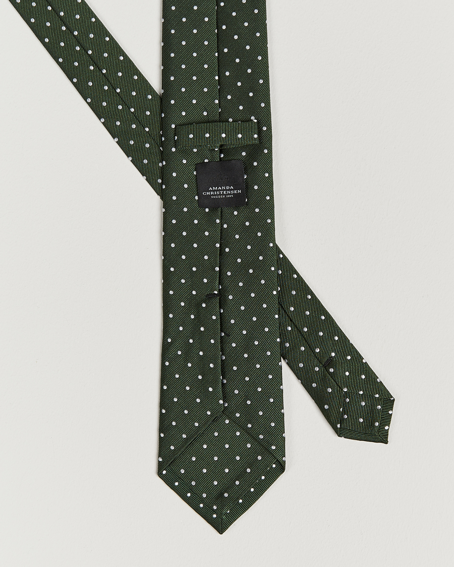 Hombres | Corbatas | Amanda Christensen | Dot Classic Tie 8 cm Green/White