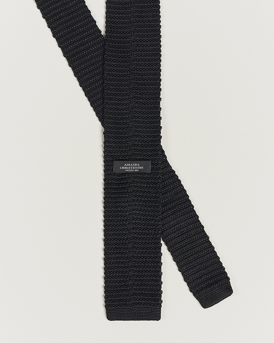 Hombres | Corbatas | Amanda Christensen | Knitted Silk Tie 6 cm Black