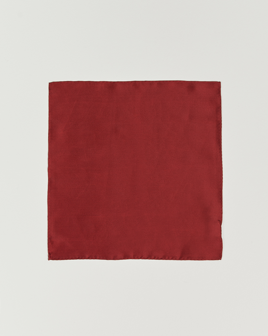 Hombres | Pañuelos de bolsillo | Amanda Christensen | Handkercheif Silk Wine Red