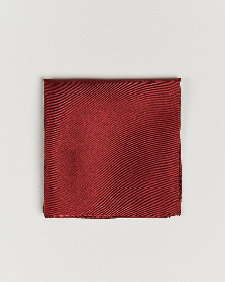 Hombres | Pañuelos de bolsillo | Amanda Christensen | Handkercheif Silk Wine Red
