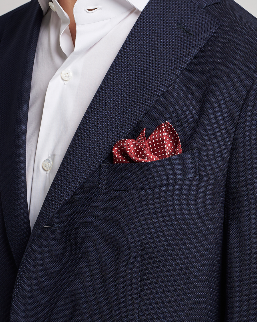 Hombres | Elegante casual | Amanda Christensen | Handkerchief Dot Silk Wine Red