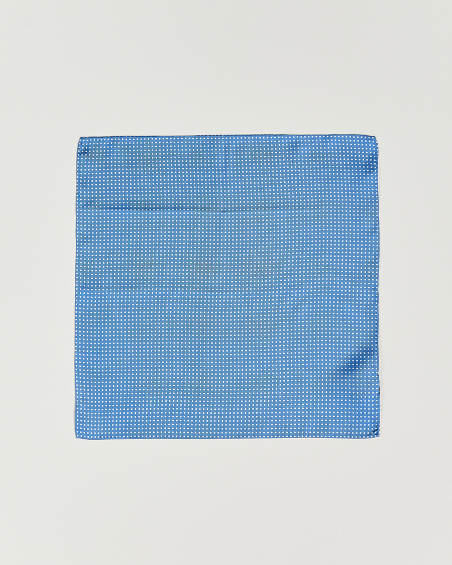 Hombres | Pañuelos de bolsillo | Amanda Christensen | Handkerchief Dot Silk Sky Blue