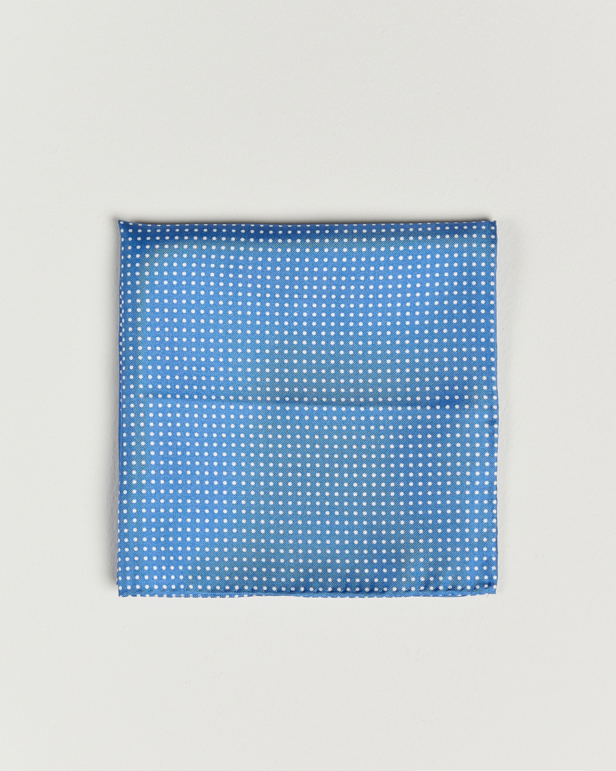 Hombres | Pañuelos de bolsillo | Amanda Christensen | Handkerchief Dot Silk Sky Blue