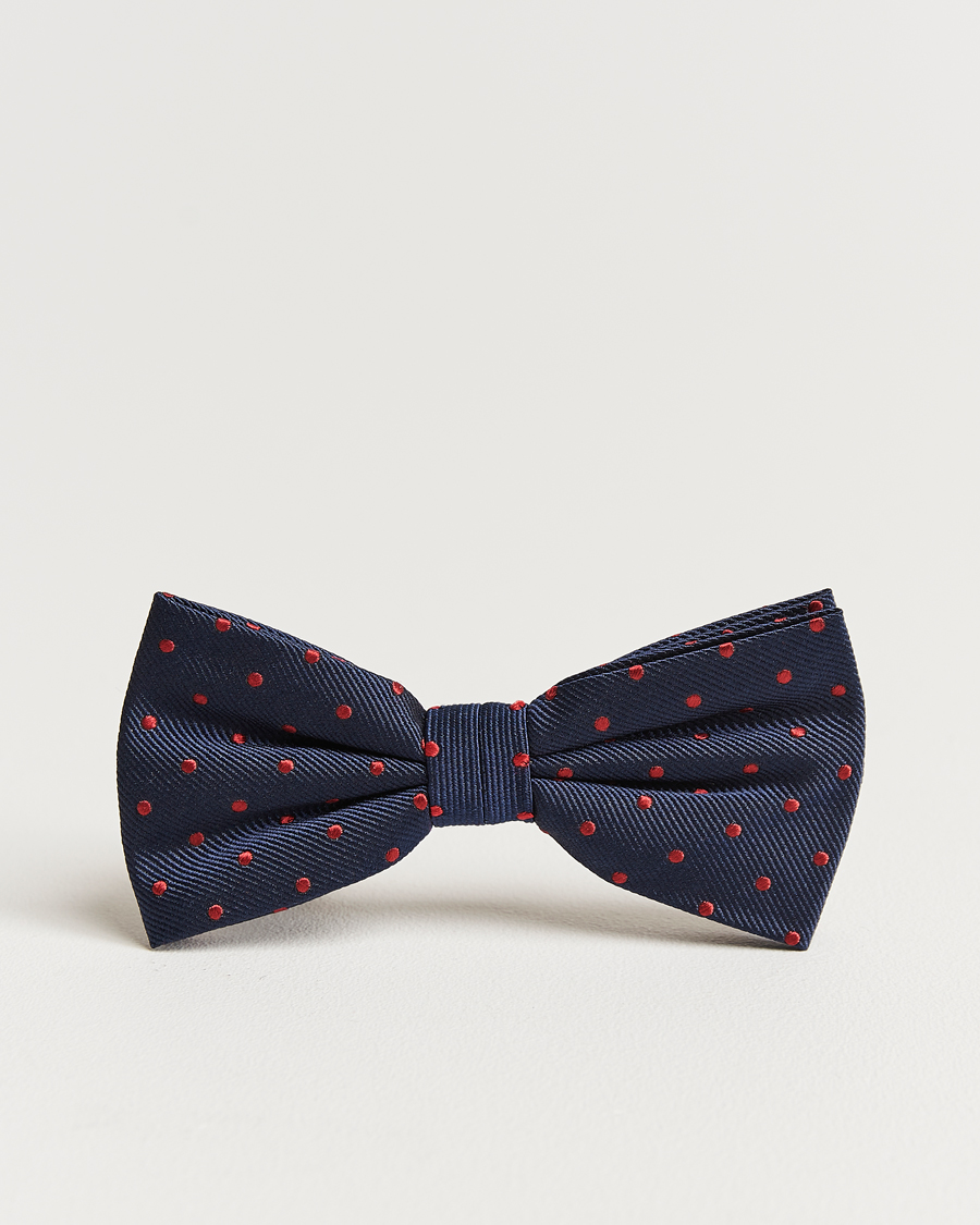 Hombres | Amanda Christensen Dot Pre Tie Silk Navy/Wine | Amanda Christensen | Dot Pre Tie Silk Navy/Wine