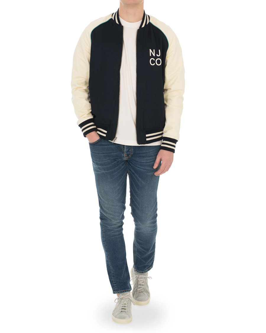 Hombres | Abrigos y chaquetas | Nudie Jeans | Mark Baseball Reversible Jacket White/Navy